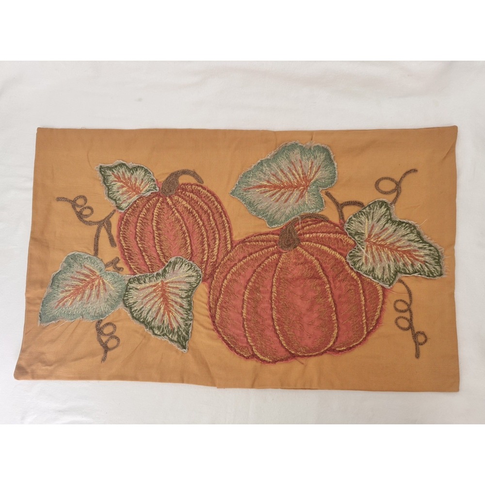 Pottery Barn Pumpkin Patch embroidered lumbar 16 x 26 pillow cover